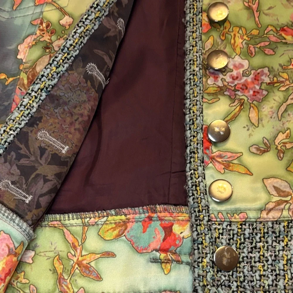 Bohemian Women's Floral Blazer with Tweed NWOT Size 6 - Picture 3 of 14